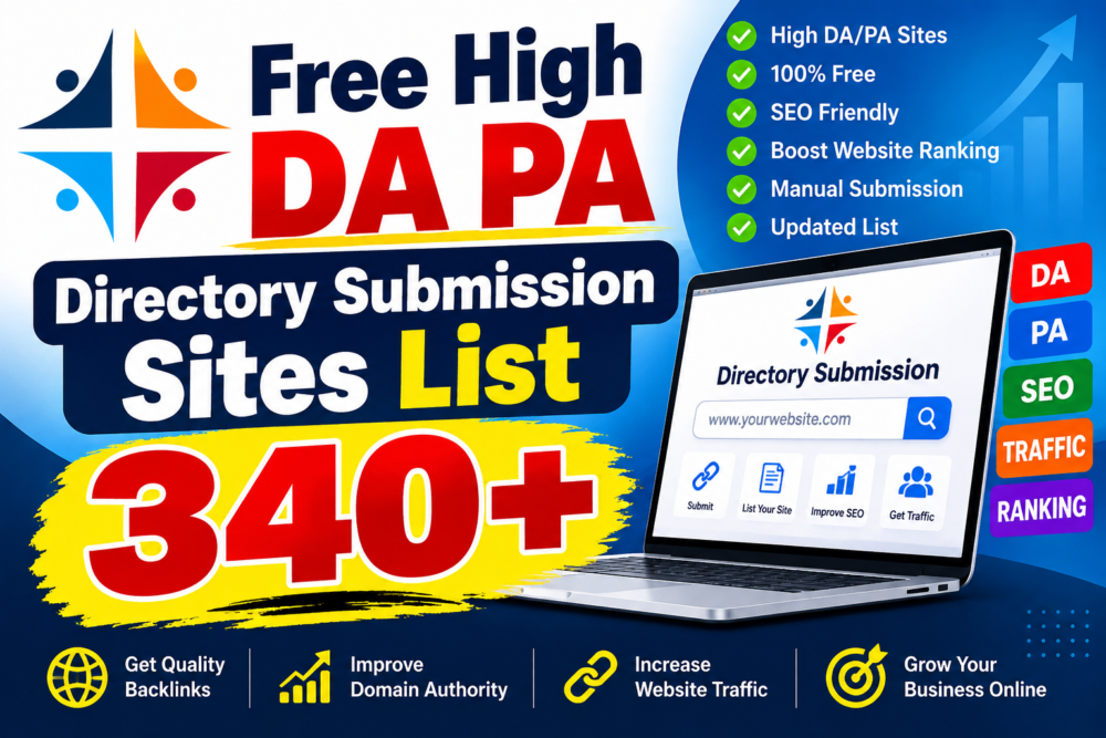 Free High DA PA Directory Submission Sites List 340+
